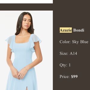 Azazie Bondi Midi Dress in Sky Blue